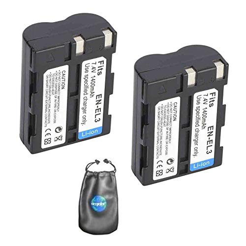 Batterie EN-EL3 pour Nikon D100 et caméscope numérique, lot de 2 gris