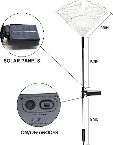 Solar Garden Firework Lights Outdoor Waterproof 4 Pack Solar Powered Art Stake Twinkle Outside Solar Lighting Upgrad 180 LED Sparklers Lights for Yard Party Decorations (Colorful)