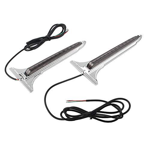 Luces LED traseras para alforjas de motocicleta Liru con lentes rojos/humo, inserto cónico cromado para soporte de luces traseras para Harley Touring Road King 1993-2013 con alforjas rígidas miniatura 1