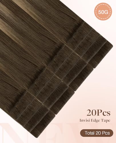 Image of GOO GOO Invisi Edge Tape in Hair Extensions Human Hair, Natural Look, 20Pcs