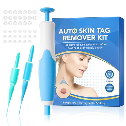 VELAJA Kit Eliminador de Verrugas y Fibromas, Bolígrafo con 2 Boquillas y Gomas, Seguro y Fácil para Cuello, Cara y Cuerpo, Incluye Toallitas de Limpieza