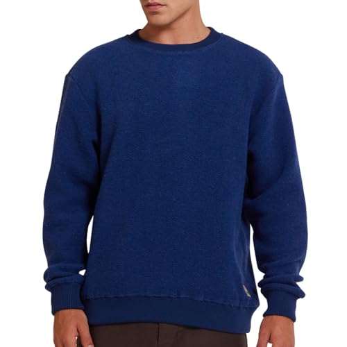 Pull col rond Deus Ex Machina bleu REO polaire : l'esprit moto et surf outdoor