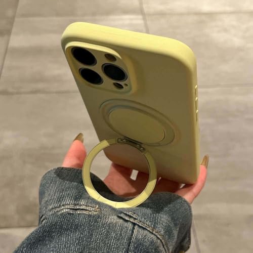 Coque silicone iPhone 15 Pro noire avec bague support pour le bureau - 5