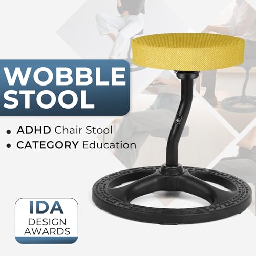 Image of ADHD Chair for Kids, Yoga Chairs for Adults, Wobble Stool Active Flexible Seating Desk Chair with Non-Slip Base and Washable Seat Cover for Stability, Balance, Yoga, Office, School, Classroom
