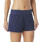 Stretch Woven Beach Shorts — Quick Drying UPF Athletic Swim Bottoms — Navy Size 8