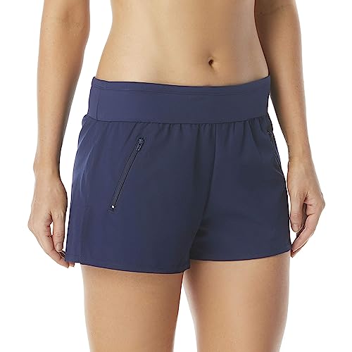 Stretch Woven Beach Shorts — Quick Drying Upf Athletic Swim Bottoms — Navy Size 8 #TOP9