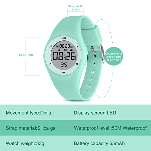 Image of Kids Watches for Girls Boys Digital Sport Watch with Step Counter Pedometer Vibration Alarm Clock, No App Waterproof Fitness Tracker Kids Watch Boys Girls Teens Students Ages 5-16