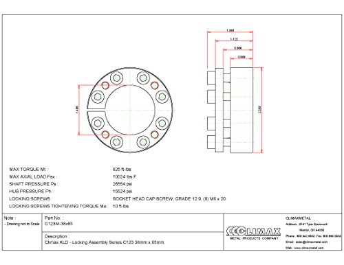 Climax Metals C123M-38X65 Series 123 Locking Assembly, Steel, 1.5