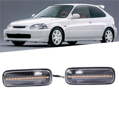 Luces intermitentes laterales amarillas con carcasa transparente de 12V para Civic EJ9 EK9 2