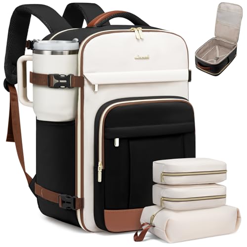 Image of LOVEVOOK 40L Travel Backpack for Women & Men - 17.3 Inch Carry On Backpack & Personal Item Backpack for Airlines, Spacious and Durable Design, with 3 Packing Cubes