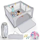 【Extra grand espace de jeu】Avec des dimensions externes de 150 x 150 x 76,5cm, notre parc offre beaucoup d'espace aux enfants pour ramper, jouer et se reposer, et les parents peuvent également participer