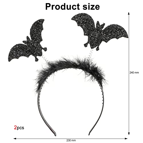 HOWAF Halloween Headband Bat Headband, Bat Ears Hair Accessories Tattoos for Halloween Costume Women Men A - Image 2