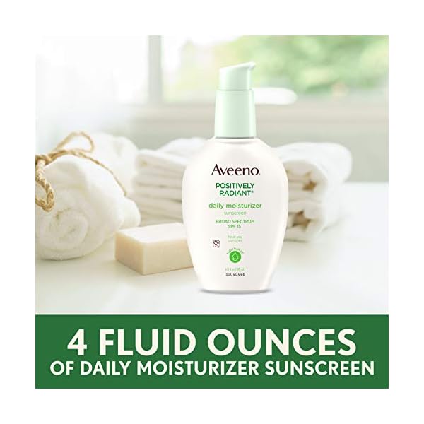 Aveeno-Positively-Radiant-Daily-Facial-Moisturizer-with-Broad-Spectrum-SPF-15-Sunscreen-Total-Soy-Complex-for-Even-Tone-Texture-Hypoallergenic-Oil-Free-Non-Comedogenic-4-fl-oz Aveeno Positively Radiant Daily Facial Moisturizer with Broad Spectrum SPF 15 Sunscreen & Total Soy Complex for Even Tone & Texture, Hypoallergenic, Oil-Free & Non-Comedogenic, 4 fl. oz