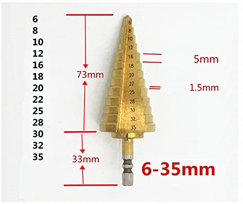 1 Pc HSS Steel Large Step Cone Titanium Coated Metal Drill Bit Cut Tool Set Hole Cutter 4 12/20 - View #2