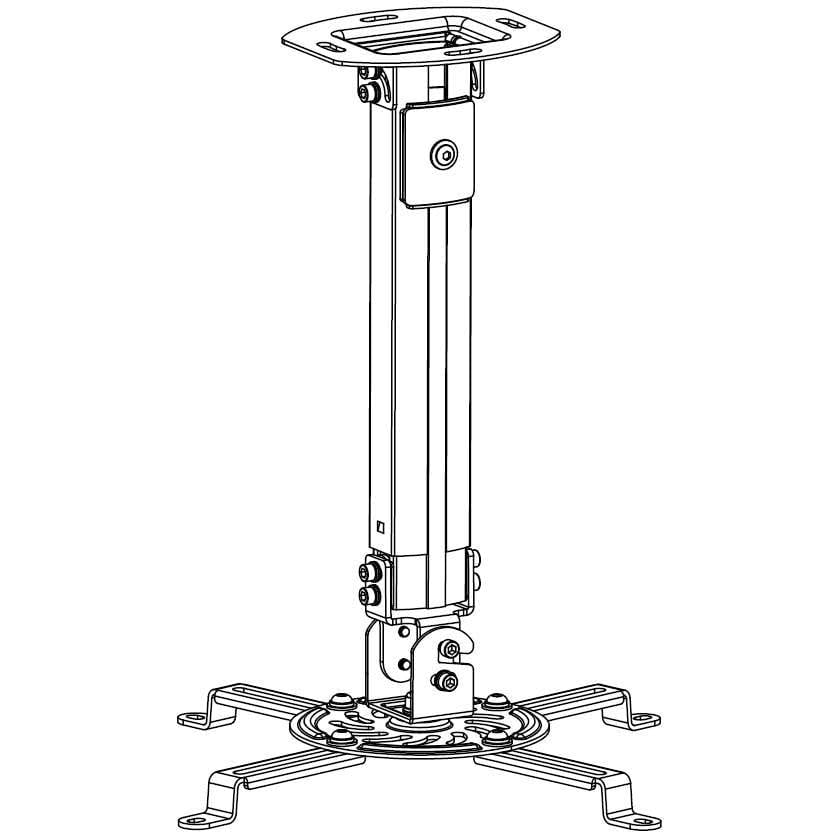 Soporte para proyector giratorio de 360° Techly extensible para techos altos color plata 5