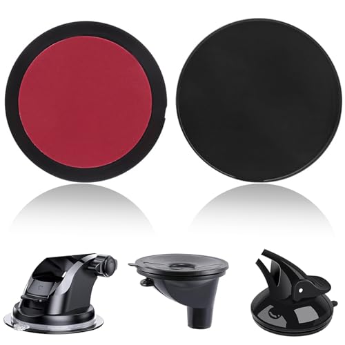 Klebe-Befestigungsplatten fürs Armaturenbrett, 2 Stück 80mm Montageplatte für Saugnapf Unterlage Platte,Kreisförmige Doppelseitige Pads Gule für Windschutzscheibe,3M für Autohalterung Dashcam GPS