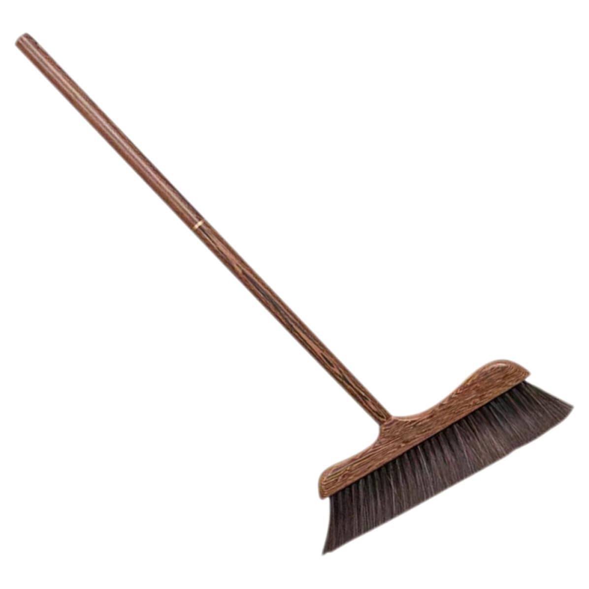 Housoutil Escoba para Limpieza Completa Mango Largo de Madera y Cerdas Suaves de Suelos Exteriores y Jardines Multiusos