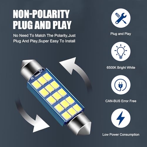 Bombilla LED para luz de cúpula interior de auto WZP 2 pcs miniatura 5