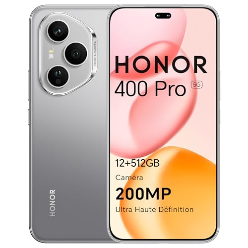 HONOR 400 Pro Smartphone 5G Dual SIM NFC 12GB RAM 5300 mAh Caméra 200MP Ultra Haute Définition Android 15 6 7 Pouces Écran AMOLED Lunar