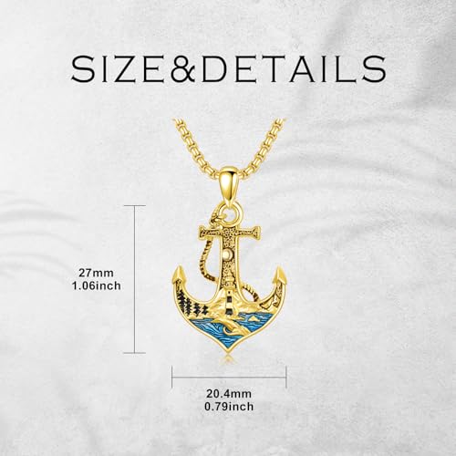 Anchor Wave/Four Leaf Clover/Surfboard Necklace 925 Sterling Silver Anchor Pendant Jewelry Gift Graduation Gift for Men Women4