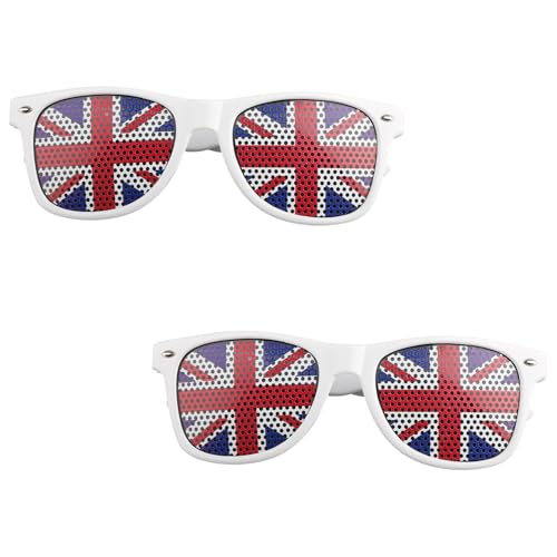 Rumyve Union Jack Glasses Novelty Party Dress Up Eyewear Great Britain Glasses Platinum Jubilee Party Decorations for Celebration Parade Costume Accessory