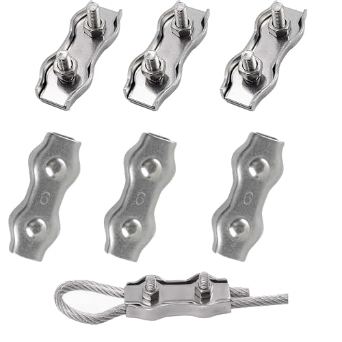 huruirui M4 Serre Câble Acier Serre Cable Acier Inox 304 Clip Duplex Serre Corde Pince Cable Pour Les Chantiers de Construction et Les Navires Corde à linge...