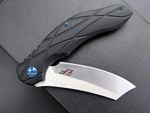 Eafengrow EF919 Folding Knife with Pocket Clip D2 Steel Blade G10 Handle Scales EDC Tool Outdoor Knives for Camping Fishing Hiking(Black)