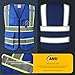 JKSafety Safety Vest for Men Women Hi Vis Vest with Pockets and Zipper Front Reflective High Visibility Vests Meet ANSI Standard Blue Color Extended Yellow Strips (BX320-Blue 2XL)