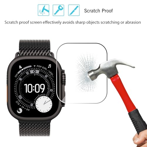 Image of Ailun for Apple Watch Ultra 3 /Ultra 2 /Ultra Screen Protector [49mm], Tempered Glass Film, Anti-Scratch, High Definition, Touch Sensitive[3 Pack][Clear]