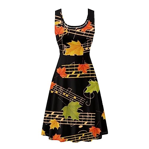 Image of Women's Casual Loose Sundress Midi Sleeveless Crewneck Dress Summer Beach Tank Dress with Pockets