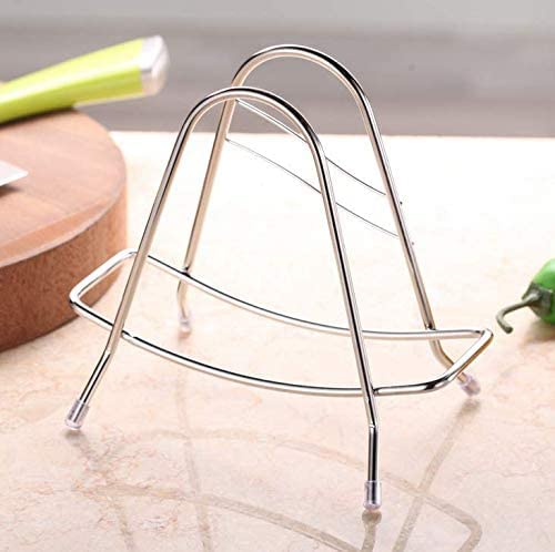Rack de almacenamiento para tablas de cortar LENITH, acero inoxidable y madera, organizador de cocina triangular miniatura 3