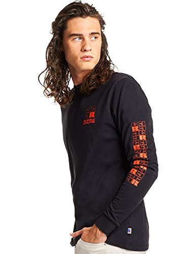 Russell Athletic Heritage Men's Eduardo Stamp Long Sleeve T-Shirt, Black, XL