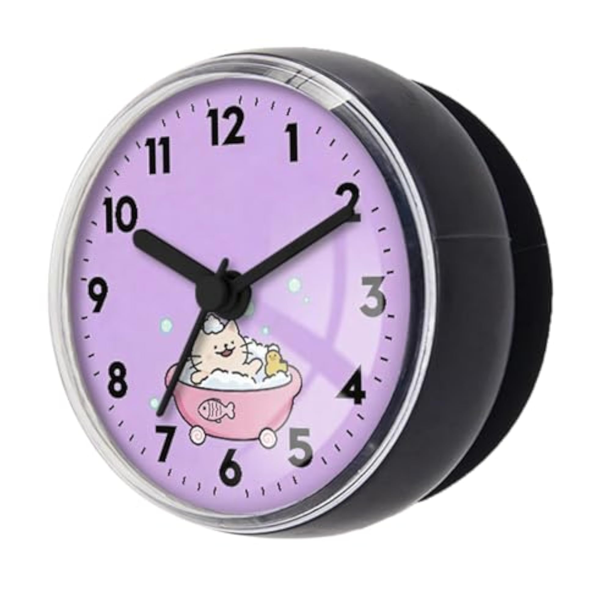 Waterproof Round Cartoon Bathroom Clock, Small Decor