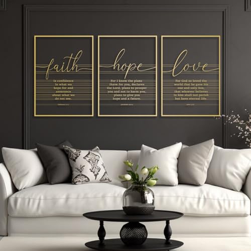 Metal Bible Verse Wall Decor, Faith Hope Love Quotes Metal