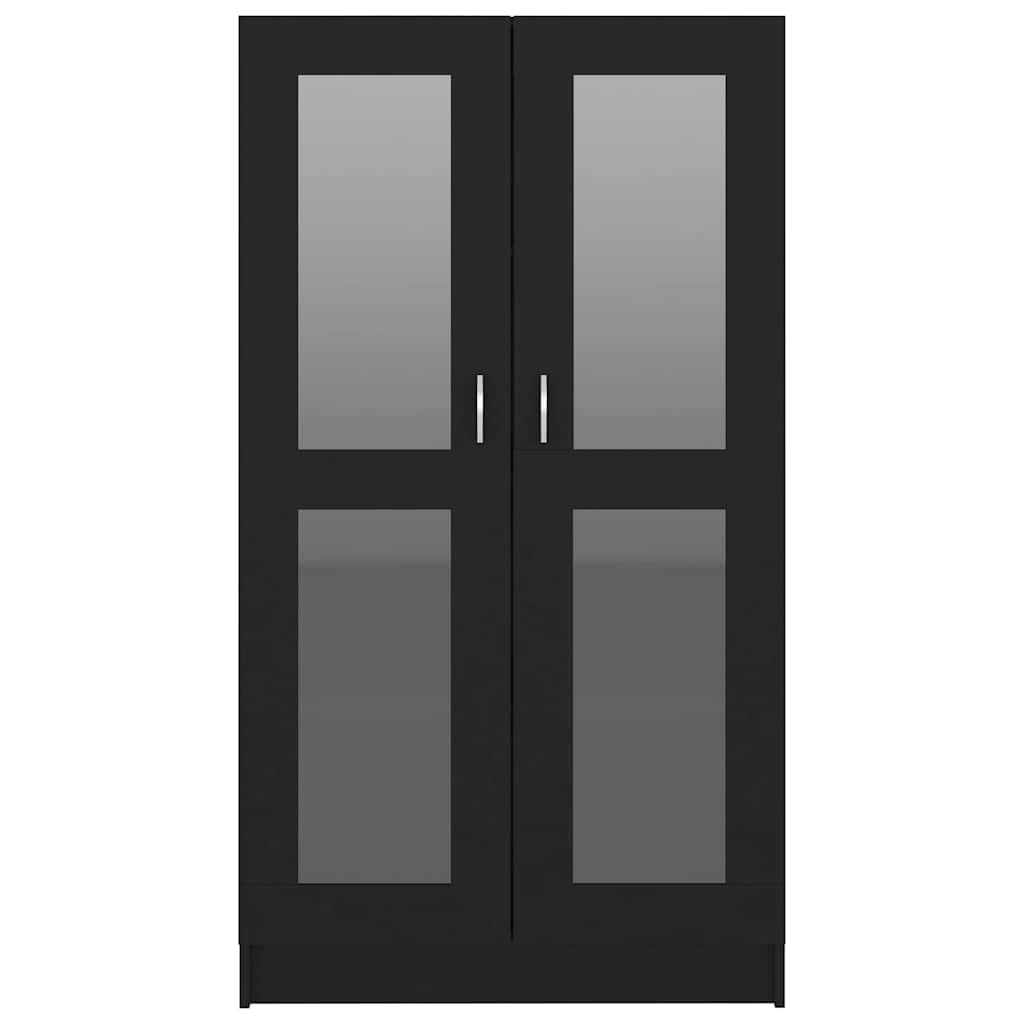 Fengshui Vitrina negra de madera 82,5 x 30,5 x 150 cm, con 4 compartimentos espaciosos y 2 puertas, ofrece mucho espacio de almacenamiento para libros, revistas y decoración.