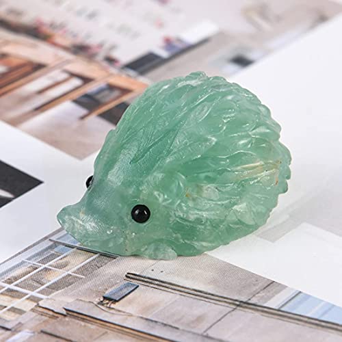 Estatua Decorativa de Cristal Erizo de Fluorita Verde 1.6 pulg miniatura 3