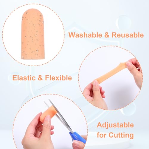 Image of 10 Pack Soft Gel Toe Protectors, Elastic Toe Covers Toenail Caps Sleeves for Foot Pain Relief Ingrown Toenails Corns Calluses Blisters Men Women