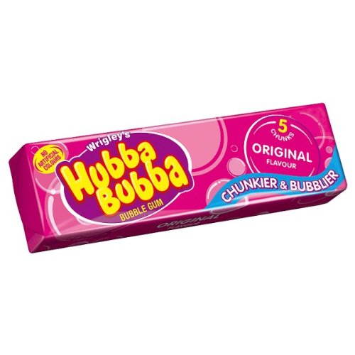 ( 20 Pack ) Wrigley's Hubba Bubba Bubble Gum Original Flavour 5 Chunks 35g