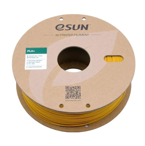 Image of eSUN PLA+ 3D Printing Filament 1.75mm High Speed Filament Speedy PLA Plus for Fast Printing, Dimensional Accuracy + /- 0.03mm, 1KG (2.2 LBS) Yellow