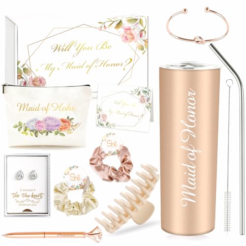 4MELLY 11 Pcs Maid Of Honor Gifts Box Bridesmaid Proposal