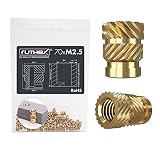 ruthex M2,5 insert fileté | 70 pièces RX-M2,5x5,7 douilles filetées en laiton | Écrou stable pour pièces en plastique |Utilisable dans les pièces en plastique imprimées en 3D par chaleur ou ultrasons
