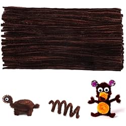 Bordadora Chenille Tallos de Chenilla,Alambre de Chenilla,100 Piezas Palitos de Chenilla,Limpiador de Pipas,Limpiapipas Manualidades,Chenilla Manualidades,Chenilla Tallos Pipe,Pipe Cleaners,Limpiadores de Pipa,Marrón