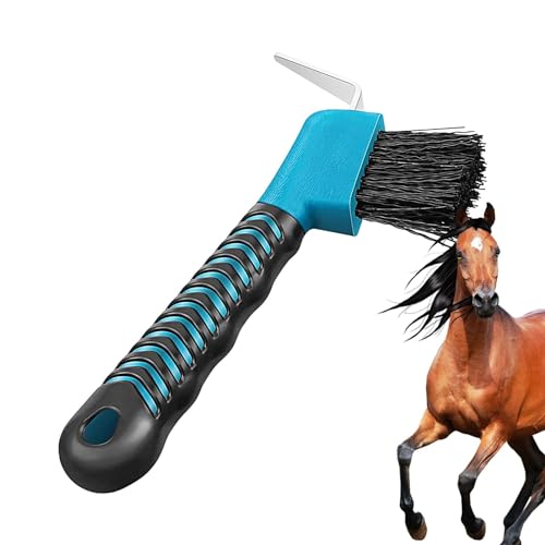 Pick de zócalo de caballo | Hoofpick portátil, robusto para sujetar el zenómico con un cepillo con mango táctil suave