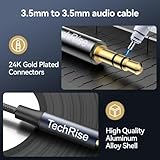 TechRise Aux Cable 3.5mm to 3.5mm Audio Cable 1.5m, Aux Cord, Aux Lead for Car,Nylon Braided Stereo Jack for Headphones, iPod, iPhone, iPad,Soundbar, TV, PC, Speaker - Superior Sound TRS Cord(Black) - Image 3