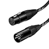 Ranch XLR Cable 25ft Male to Female Balanced 3 PIN Microphone Cable for Professional Audio Applications Like Speaker and PA System - Black