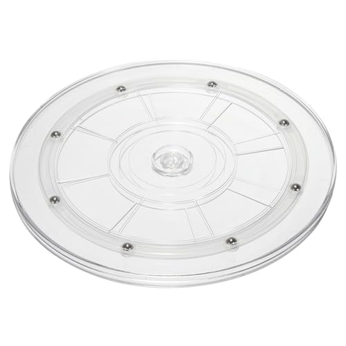 PATIKIL 9 Pulgada Pesado Giratorio Girador Soporte con Acero Bolas Rodamientos, 360° Rotación Tocadiscos Base para Grande Pantalla TV Computadoras Monitores, Claro