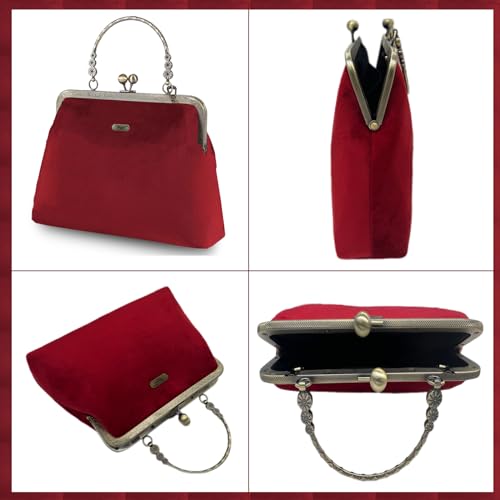 Image of Evening Bag Vintage Purse Kiss Lock Purses and Handbags for Women Formal