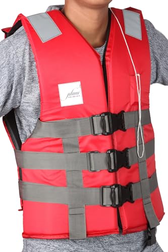 Image of Jilani Adult Safety Life Jacket Weight Capacity Up to 70Kg (Red)
