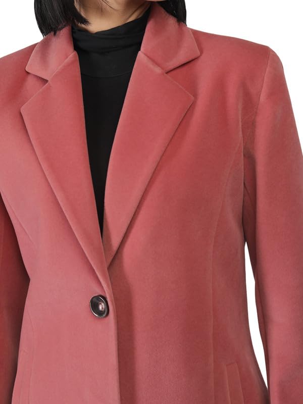 Image of PLAGG Women's Notched Lapel Long Overcoat