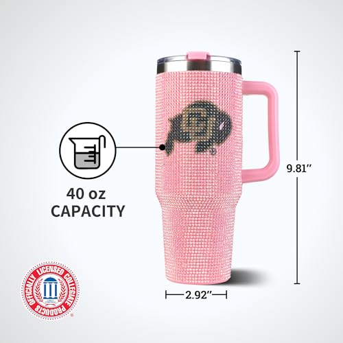 Image of The Memory Company Officially Licensed NCAA - University of Colorado, Boulder 40oz Pink Bling Game Day Tumbler